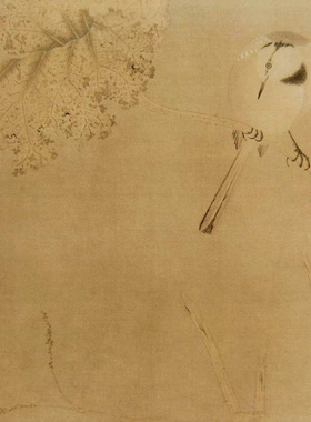 工笔画底稿  宋  佚名 枯荷鹡鸰图白描64#打印稿毛笔勾线宣纸稿