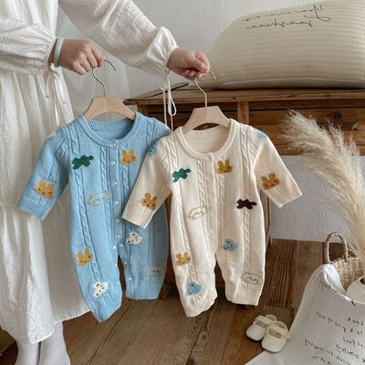 长袖连体衣秋冬男爬服卡通哈衣