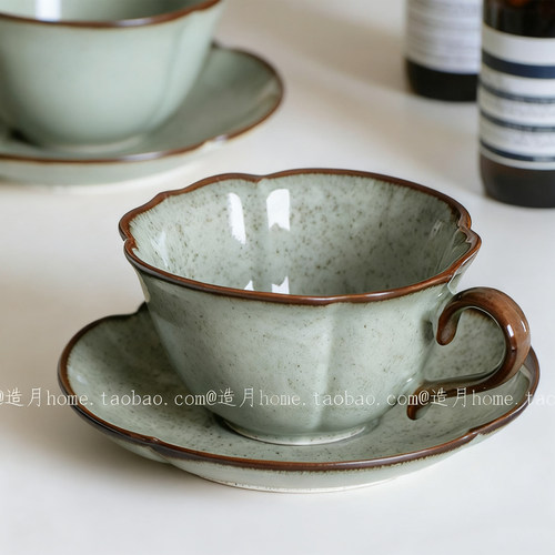 复古陶瓷咖啡杯拿铁杯高档精致