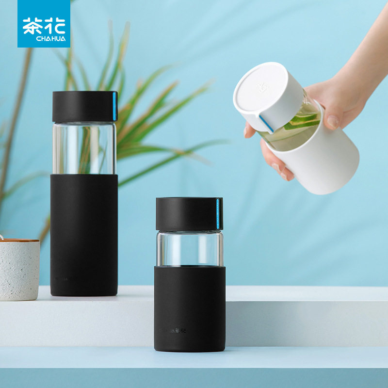 茶花玻璃水杯男玻璃杯便携咖啡杯