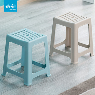 茶花条纹高凳 35cm中高凳塑料带脚垫餐椅镂空座面47公分高塑胶凳