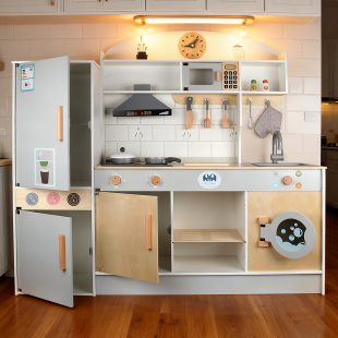 宝宝做饭玩具娃娃儿童幼儿园厨房过家家冰箱木制木质大型仿真套装