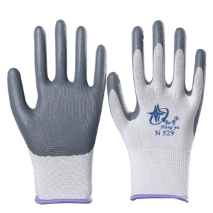 星宇红宇N529劳保手套浸胶橡胶丁晴耐磨防水防油防滑干活工作胶皮