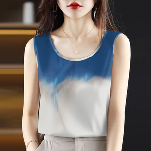 无袖 冰丝背心女夏薄款 韩版 大码 上衣吊带垂感宽松休闲上衣 2025新款