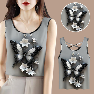 上衣 百搭外穿内搭无袖 露背后交叉仿棉吊带背心女夏2025新款 修身