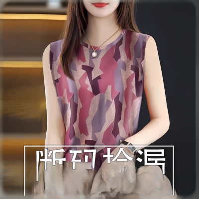 2025新款印花吊带背心女夏季外穿
