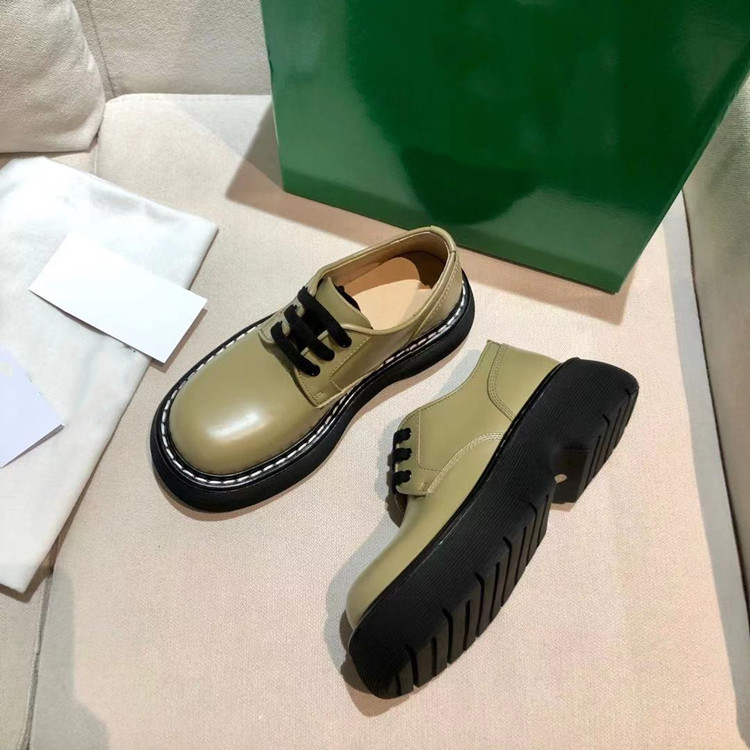 增高厚底大头鞋真皮短靴