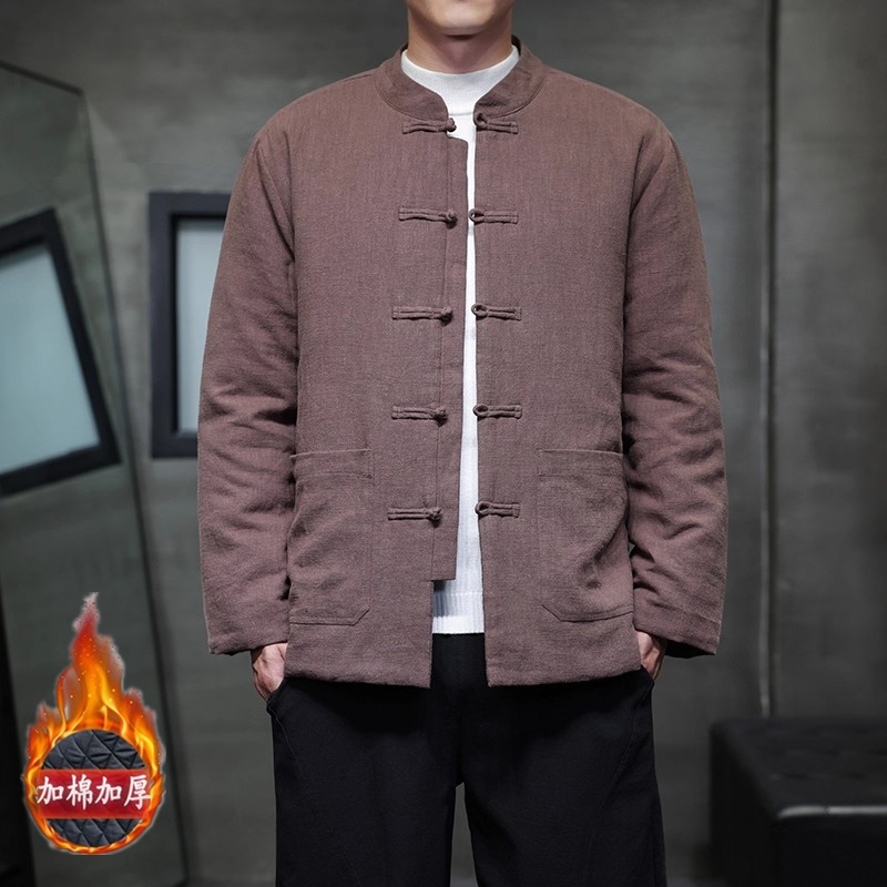 冬季加厚保暖外套复古高端中式唐装棉衣盘扣棉服中国风男装棉袄厚