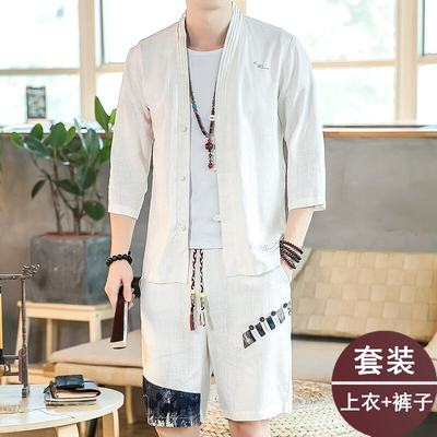 男士傣族服装2025新款傣装棉麻云南少数民族服饰西双版纳名族套装