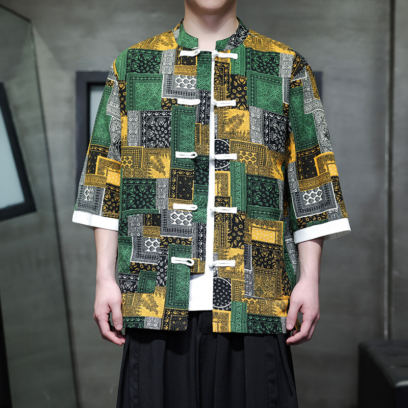 西双版纳穿搭傣族服饰男老挝傣服缅甸民族传统服装东南亚风格衣服