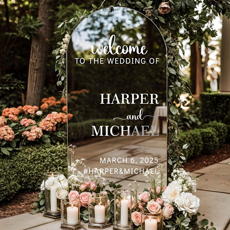 结婚迎宾水牌名字贴纸定制订婚宴生日镜子玻璃门窗贴纸小红书同款