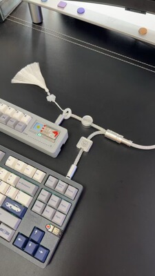 winshop电竞磁轴键盘线航插线，双头串联一线2用