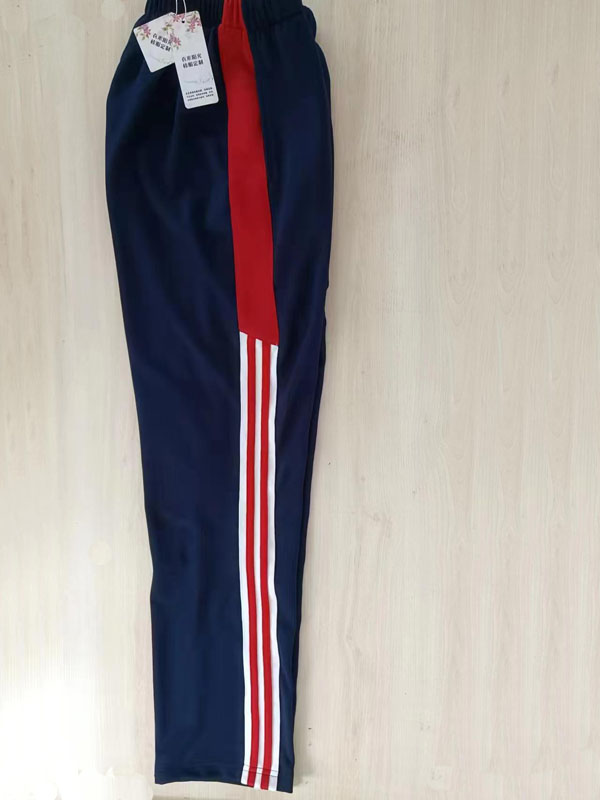 可定做纯棉四季大码男女校裤上5厘米红下白上拼两道红休闲直筒裤