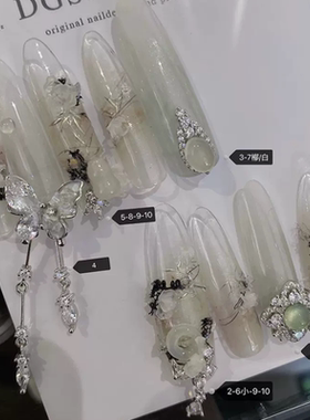 正品LZ高定美甲饰品【 浮生梦·珠宝系列“似·琉光蝶”】亮钻潮