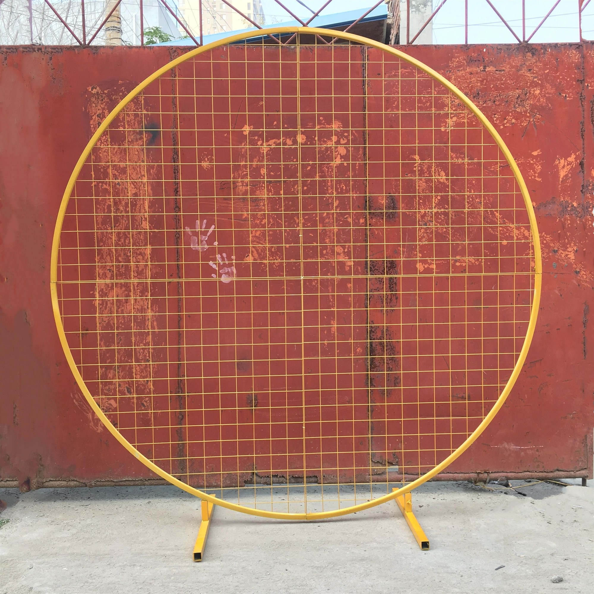婚庆道具铁艺网格圆环架屏风圆环网格圣诞节商场美陈现场橱窗布置