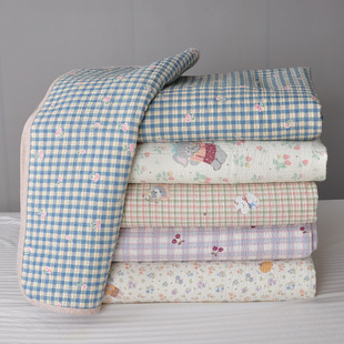 韩式新款双面斜纹纯棉绗缝水洗棉花全棉床盖三件套榻榻米垫子床罩