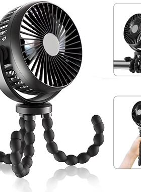 Stroller Black Mini Portable Octopus Fan Small Tripod Adjust