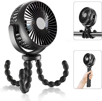 Stroller Black Mini Portable Octopus Fan Small Tripod Adjust