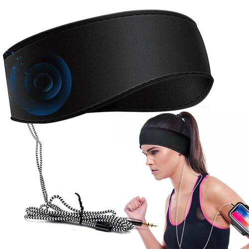 Sports Headphones 3.5mm Wired Stereo Music Headband Breathab