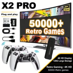 The X2 Pro video game console features over 50,000 built-in
