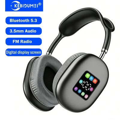 KEBIDI Bluetooth 5.3 Headphones with Color Screen ANC HIFI S