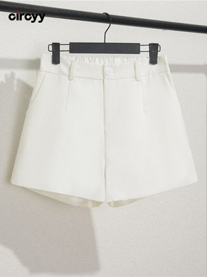 Circyy White Shorts Women Loose Irregular High Waisted A-Lin