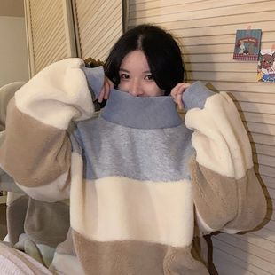 Deeptown Women's Winter Coats Vintage Harajuku Hoodie Lamb W