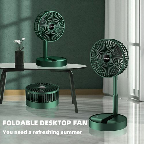 Portable Foldable Desktop Fan USB Rechargeable 2000mAh Desk