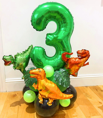 18pcs Jungle Animal Balloons Set Dinosaur Black Latex Balloo