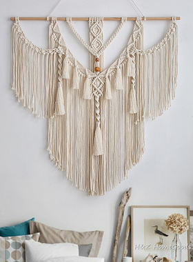Big Macrame Wall Hanging Tapestry With Tassels Hand Woven No