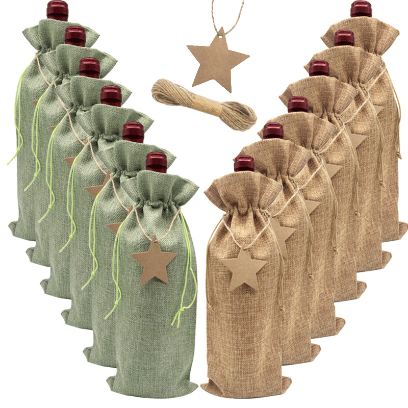 12pcs Single Wine Bottle Packaging Bags Champagne Drinks Bur