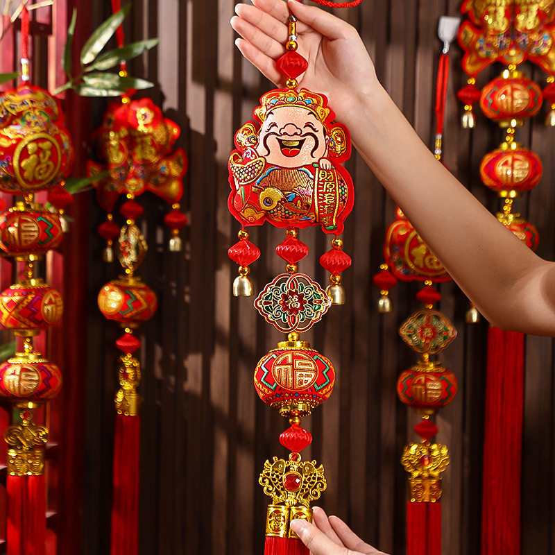 chinese spring festival hanging pendants red lucky bags chil