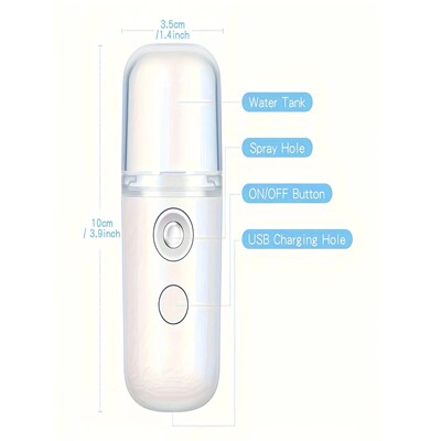 USB Mist Facial Sprayer  Humidifier Rechargeable Nebulizer F