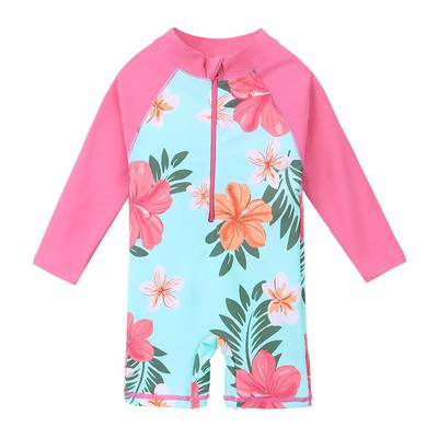 BAOHULU UPF50+ Print Baby Girl Swimsuit Long Sleeve Kids Swi