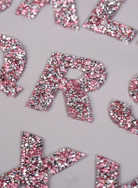 Capital Alphabet Rhinestone Letter Patches Hotfix Glass Crys