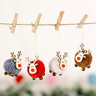 Cute Felt Wooden Elk Christmas Tree Decorations Hanging Pend