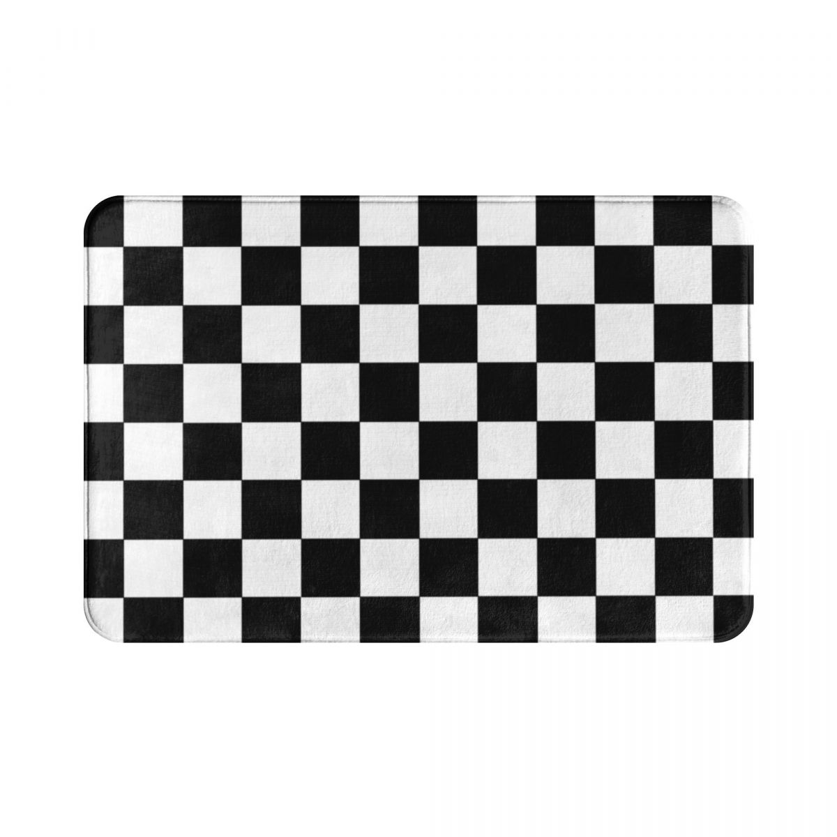 Checkered Black And White Polyester Doormat Rug carpet Mat F