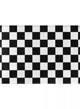 Checkered Black And White Polyester Doormat Rug carpet Mat F