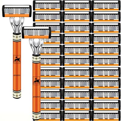 6-Layers Safety Razor Set High Quality Men Razor Sharp Stain