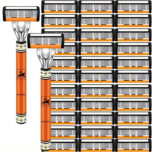 6-Layers Safety Razor Set High Quality Men Razor Sharp Stain