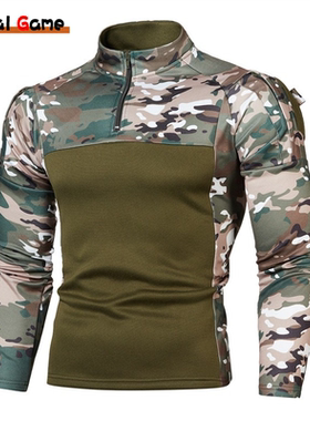 Mens Tactical Combat Sweaters Men Military Uniform Camouflag