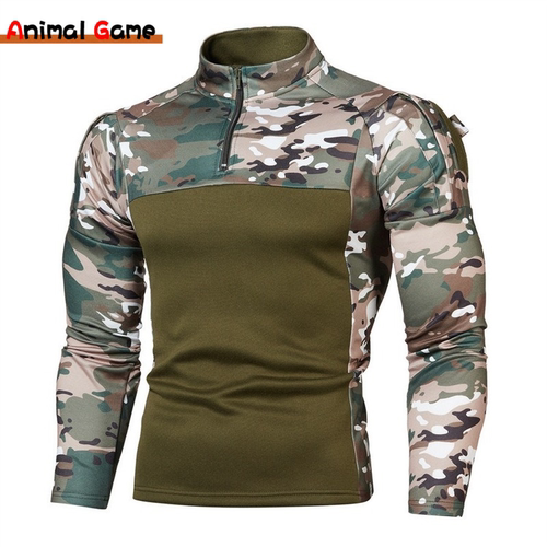 Mens Tactical Combat Sweaters Men Military Uniform Camouflag