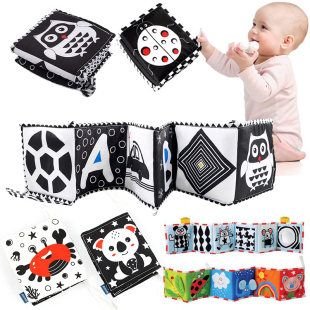 Montessori Baby Book Sensory Cloth Book High Contrast Baby T