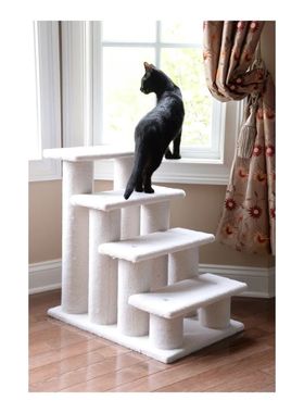 4 Steps Real Wood Ramp for Dogs, Cats, Cat Step Stairs Ramp,