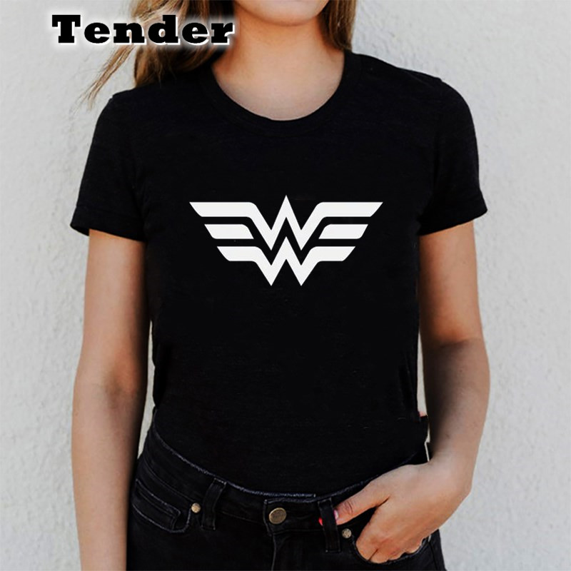 Women T-shirt Wonder Printed Harajuku Uzzlang Tshirts Korean