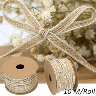 10M Hessian Lace Vintage Rolls With Burlap Jute Roll Ribbon