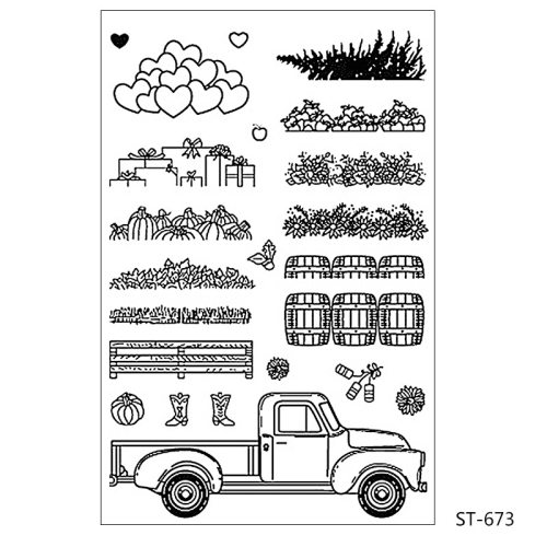 Christmas Truck Tree Transparent Clear Silicone Stamps for D