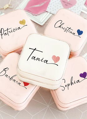 Personalized Jewelry Box Travel Jewelry Case with Name Mothe