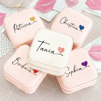 Personalized Jewelry Box Travel Jewelry Case with Name Mothe