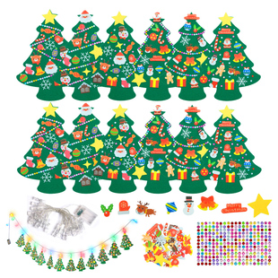 12 Pieces DIY Christmas Stickers with Glitter Stickers Stick